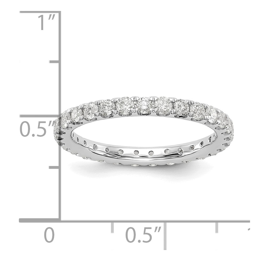 14k White Gold 1 carat Lab Grown Diamond VS/SI+ G+ Complete Size 8 Shared Prong Eternity Band (ET0005-100-8WLG)