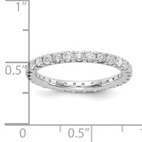 14K White Gold 1 Carat Lab Grown Diamond VS SI+ G+ Complete Shared Prong Eternity Band view 3