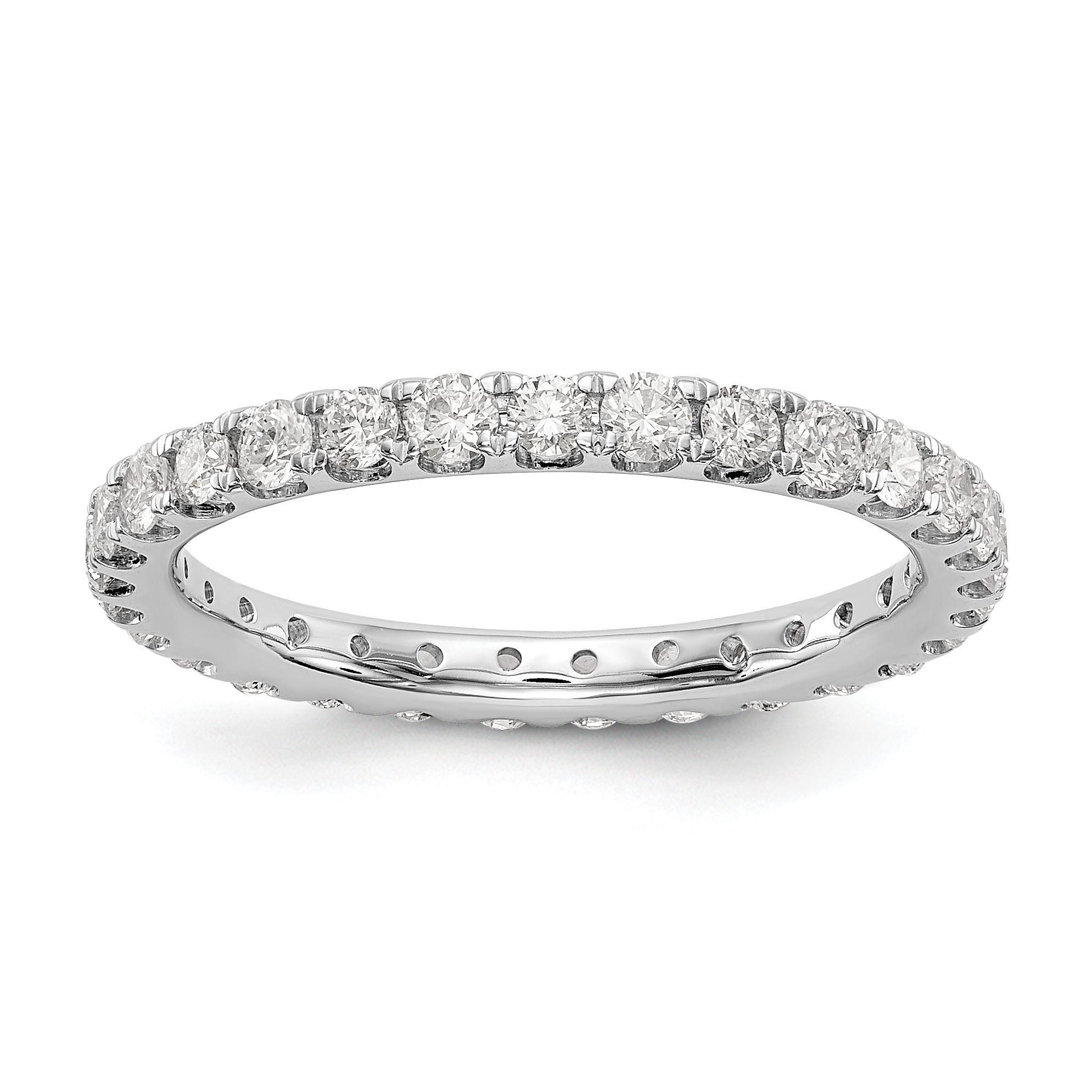 True Origin 14K White Gold 1 carat Lab Grown Diamond VS+ F+ Complete Size 6 Eternity Band (ET0005-100-6W4LD)