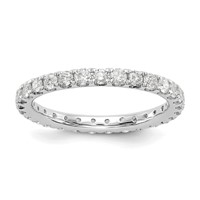 True Origin 14K White Gold 1 Carat Lab Grown Diamond VS+ F+ Complete Eternity Band view 1