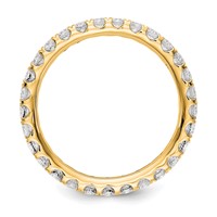 14K Yellow Gold 1 Carat Lab Grown Diamond VS SI+ G+ Complete Shared Prong Eternity Band view 2