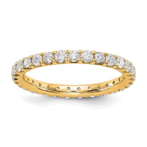 14K Yellow Gold Certified 1 Ct Lab Grown Diamond VS+ F+ Comp. Eternity Band
