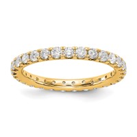 14K Yellow Gold 1 Carat Lab Grown Diamond VS SI+ G+ Complete Shared Prong Eternity Band view 1