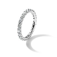 14K White Gold 2ct Lab Grown Diamond VS+ F+ Comp Eternity Band view 2