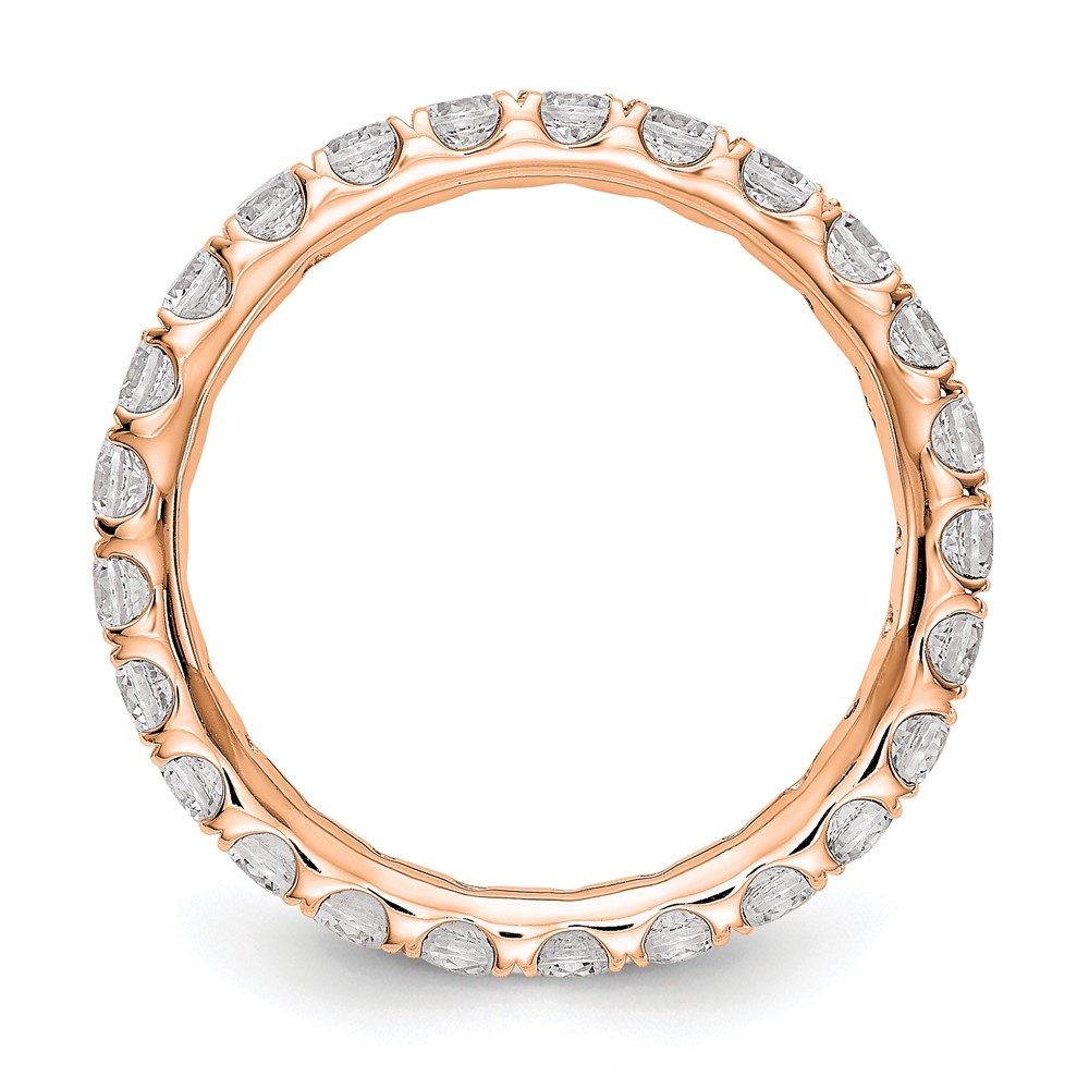 True Origin 14k Rose Gold 1 1/2 carat Lab Grown Diamond VS+ F+ Complete Size 5 Eternity Band (ET0005-150-5R4LD)