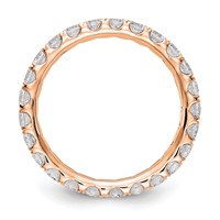 14K Rose Gold 1.50 Carat Lab Grown Diamond VS SI+ G+ Complete Shared Prong Eternity Band view 3