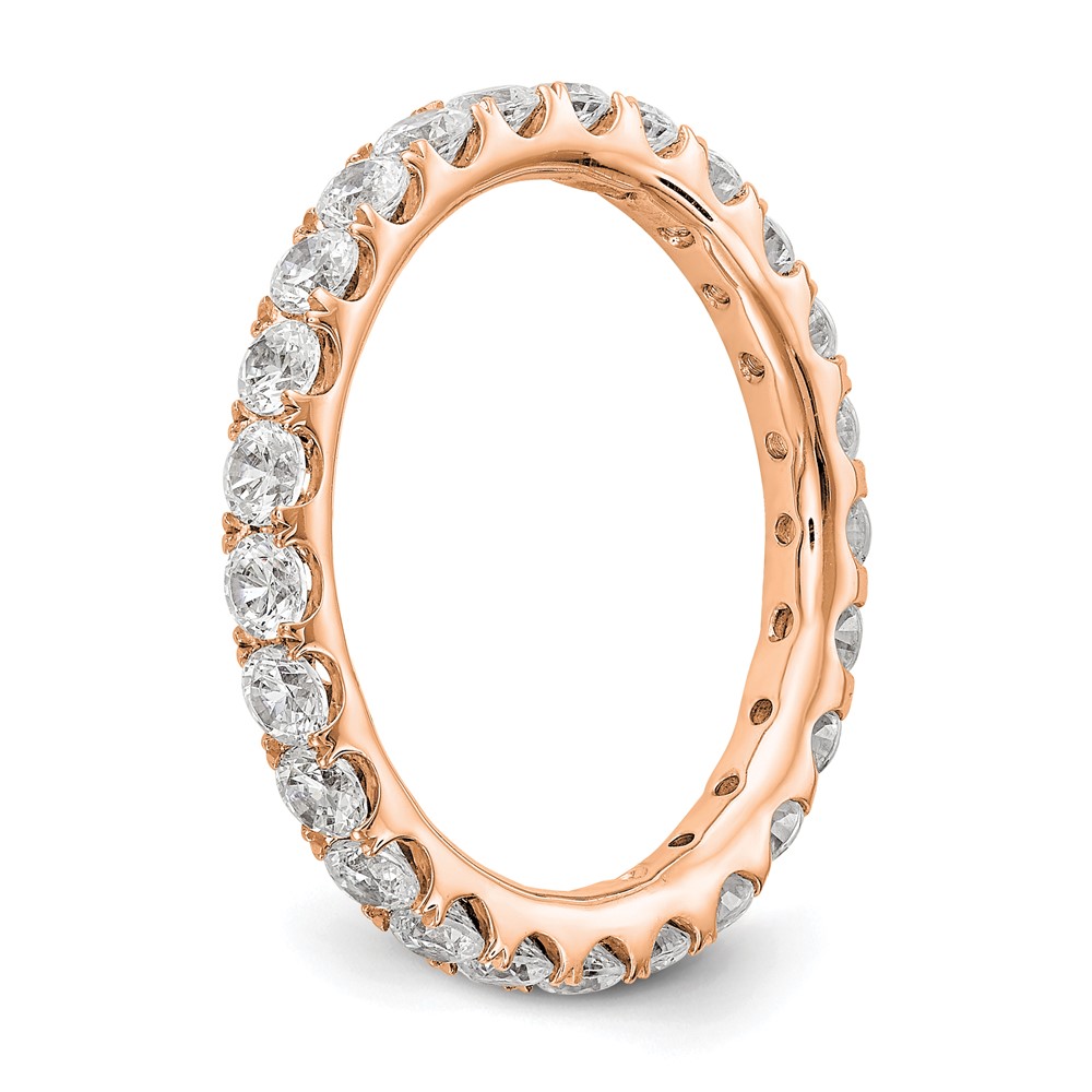 True Origin 14k Rose Gold 1 1/2 carat Lab Grown Diamond VS+ F+ Complete Size 5 Eternity Band (ET0005-150-5R4LD)