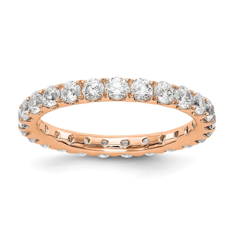 True Origin 14k Rose Gold 1 1/2 carat Lab Grown Diamond VS+ F+ Complete Size 5.5 Eternity Band