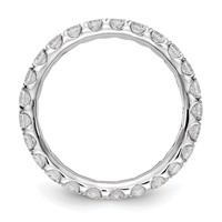 14K White Gold 1.50 Carat Lab Grown Diamond VS SI+ G+ Complete Shared Prong Eternity Band view 2