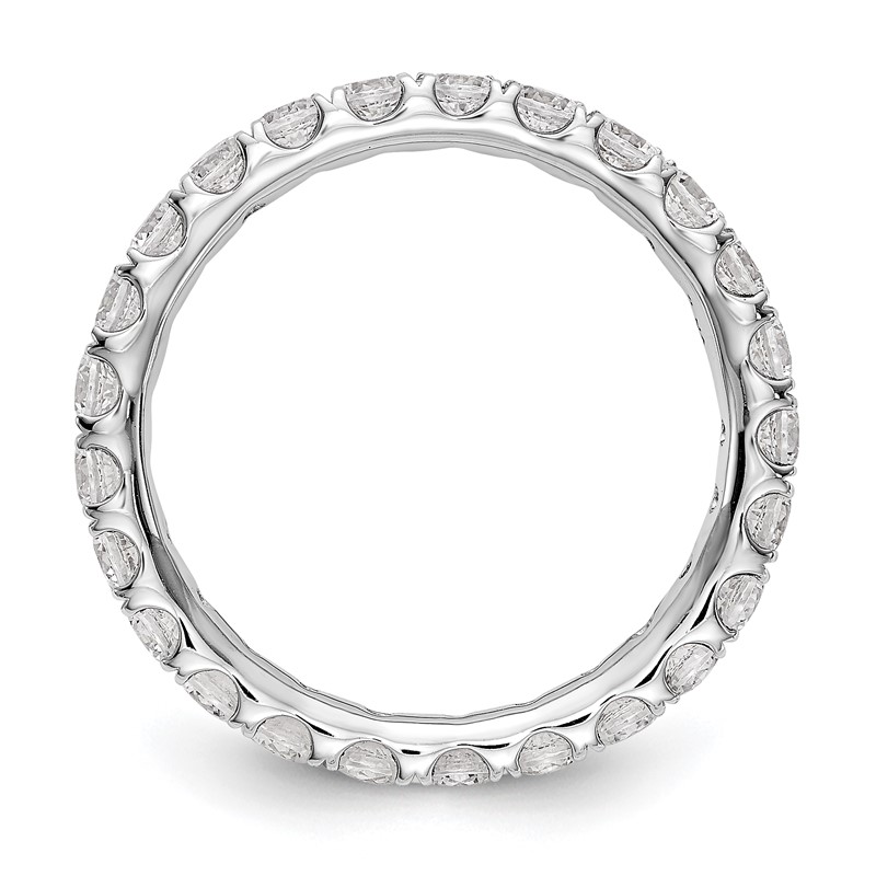 14k White Gold 1 1/2 carat Lab Grown Diamond VS/SI+ G+ Complete Size 4.5 Shared Prong Eternity Band