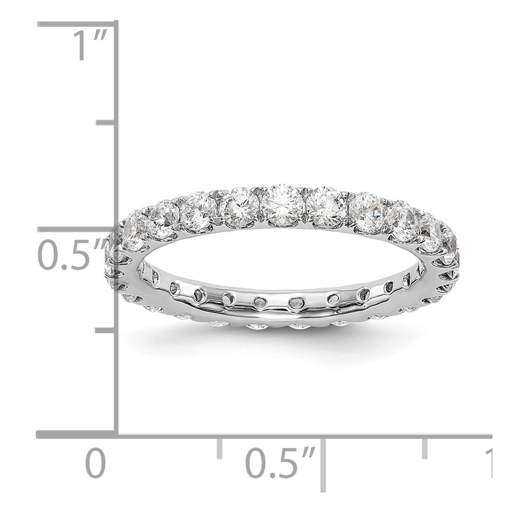 14k White Gold 1 1/2 carat Lab Grown Diamond VS/SI+ G+ Complete Size 5 Shared Prong Eternity Band (ET0005-150-5WLG)