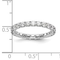 14K White Gold 1.50 Carat Lab Grown Diamond VS SI+ G+ Complete Shared Prong Eternity Band view 3