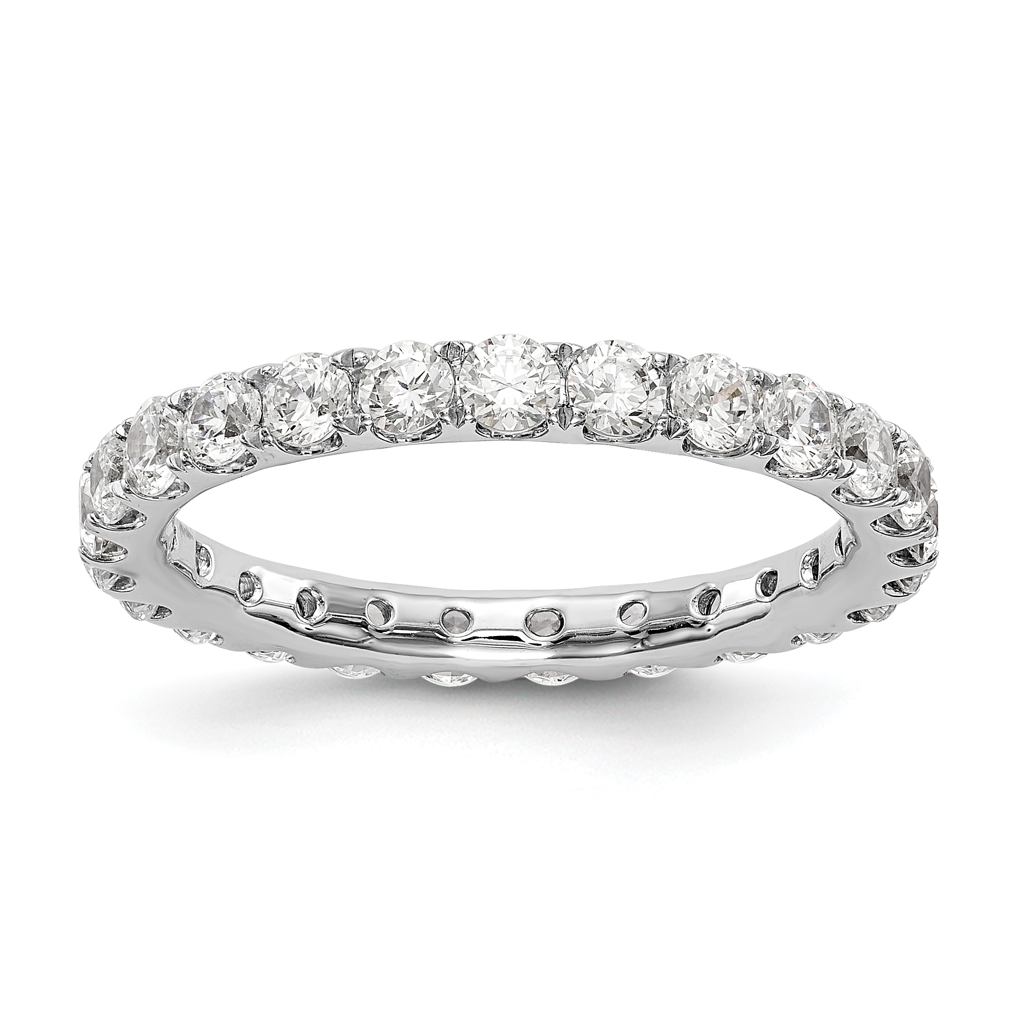 True Origin 14K White Gold 1 1/2 carat Lab Grown Diamond VS+ F+ Complete Size 7 Eternity Band (ET0005-150-7W4LD)