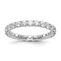 14K White Gold 1.50 Carat Lab Grown Diamond VS SI+ G+ Complete Shared Prong Eternity Band view 1