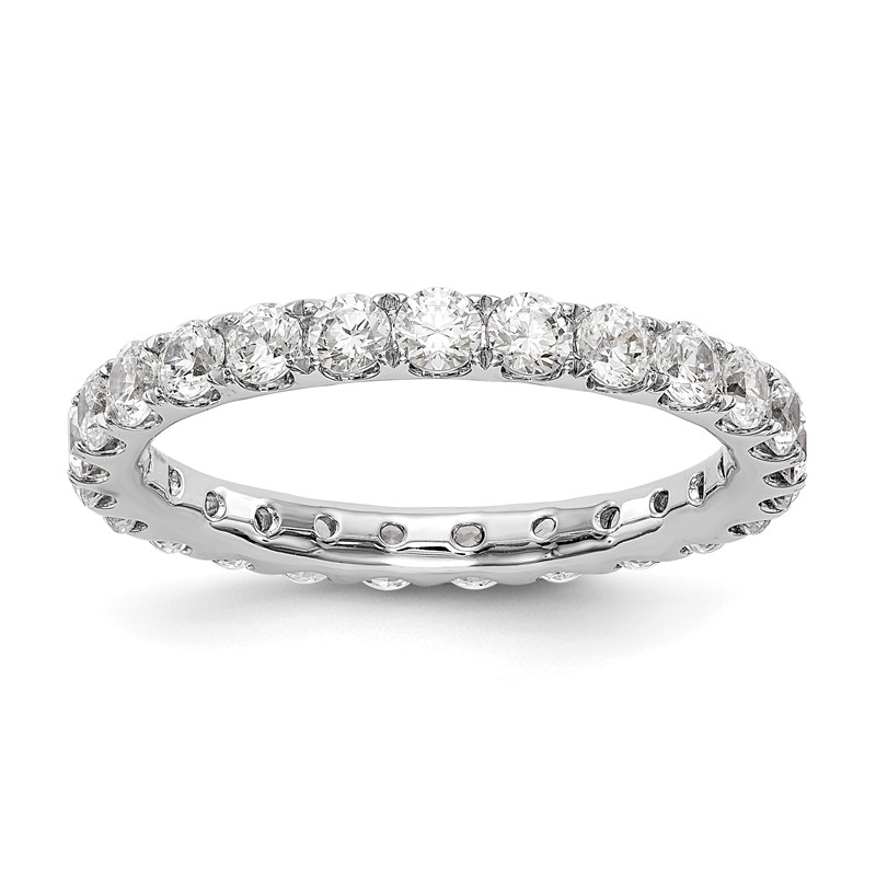 14k White Gold 1 1/2 carat Lab Grown Diamond VS/SI+ G+ Complete Size 4.5 Shared Prong Eternity Band