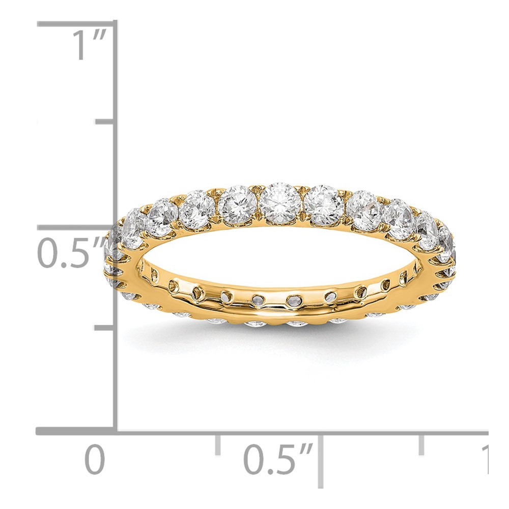 14k 1 1/2 carat Lab Grown Diamond VS/SI+ G+ Complete Size 7 Shared Prong Eternity Band (ET0005-150-7YLG)