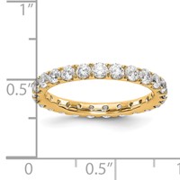 14K Yellow Gold 1.50 Carat Lab Grown Diamond VS SI+ G+ Complete Shared Prong Eternity Band view 3