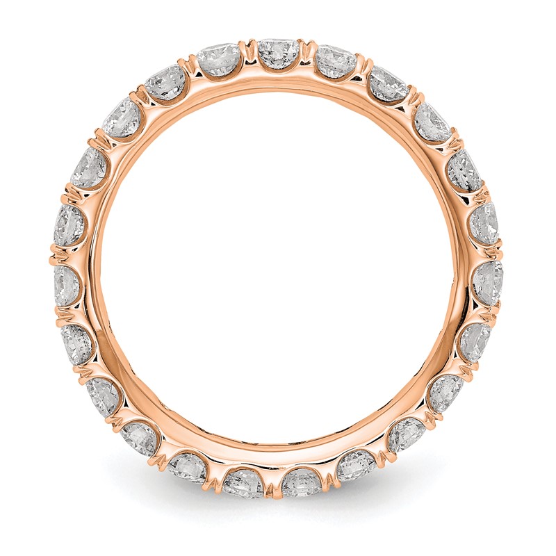 True Origin 14k Rose Gold 2 carat Lab Grown Diamond VS+ F+ Complete Size 6.5 Eternity Band