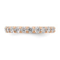 14K Rose Gold 2 Carat Lab Grown Diamond VS SI+ G+ Complete Shared Prong Eternity Band view 5