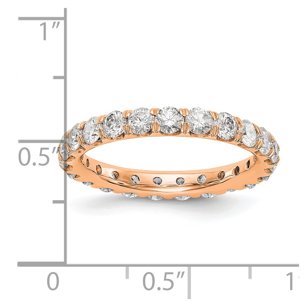 14k Rose Gold 2 carat Lab Grown Diamond VS/SI+ G+ Complete Size 7 Shared Prong Eternity Band (ET0005-200-7RLG)