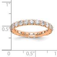 14K Rose Gold 2 Carat Lab Grown Diamond VS SI+ G+ Complete Shared Prong Eternity Band view 3