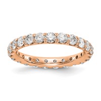 14K Rose Gold 2 Carat Lab Grown Diamond VS SI+ G+ Complete Shared Prong Eternity Band view 1