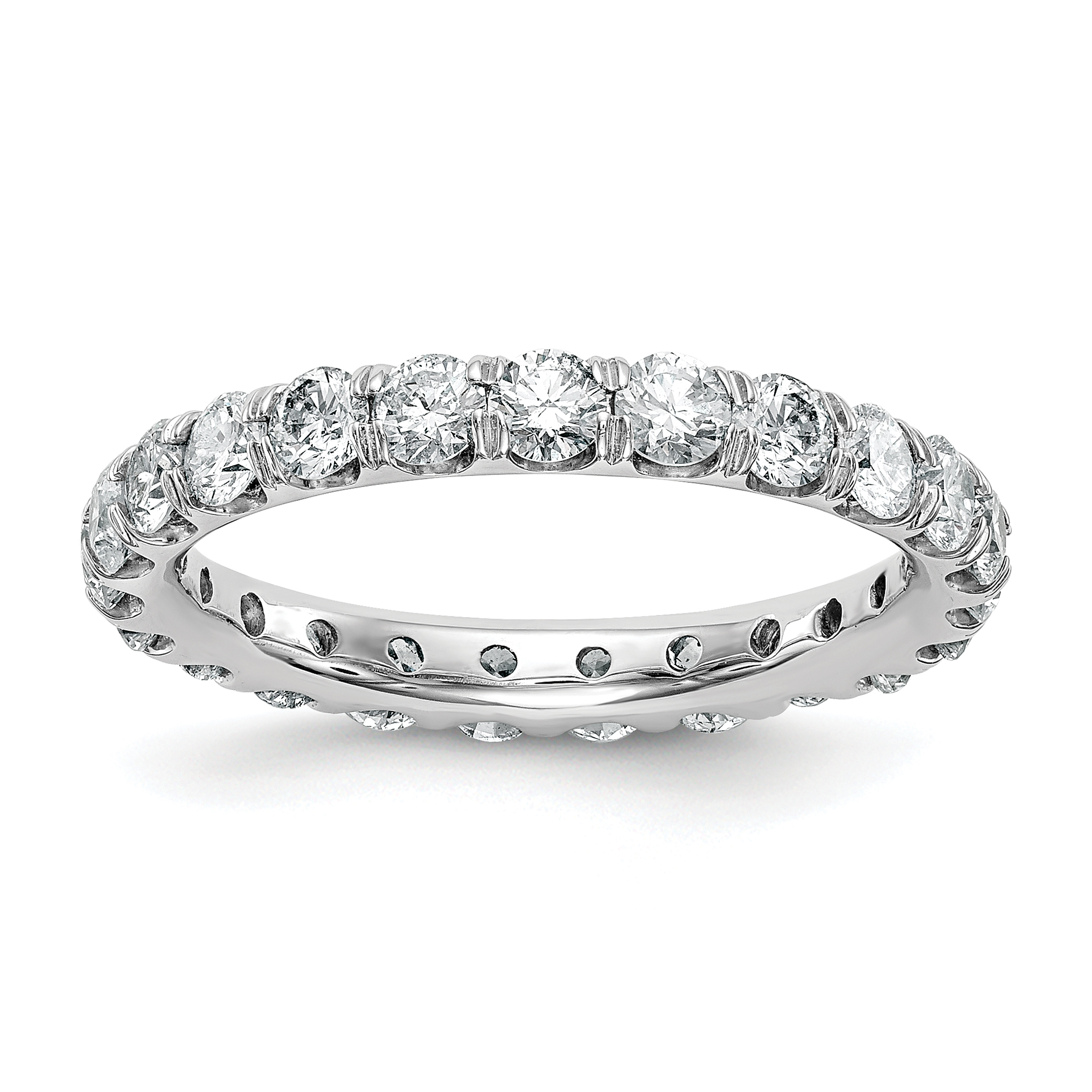 True Origin 14K White Gold 2 carat Lab Grown Diamond VS+ F+ Complete Size 8 Eternity Band (ET0005-200-8W4LD)