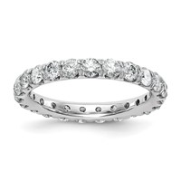 14K White Gold 2 Carat Lab Grown Diamond VS SI+ G+ Complete Shared Prong Eternity Band view 1