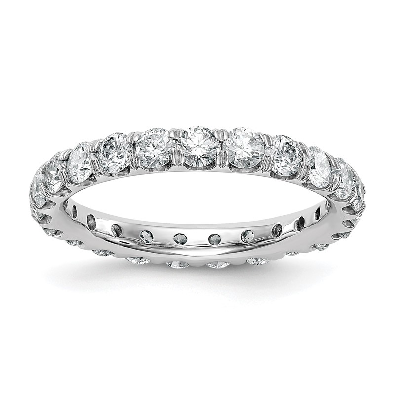 14k White Gold 2 carat Lab Grown Diamond VS/SI+ G+ Complete Size 9 Shared Prong Eternity Band
