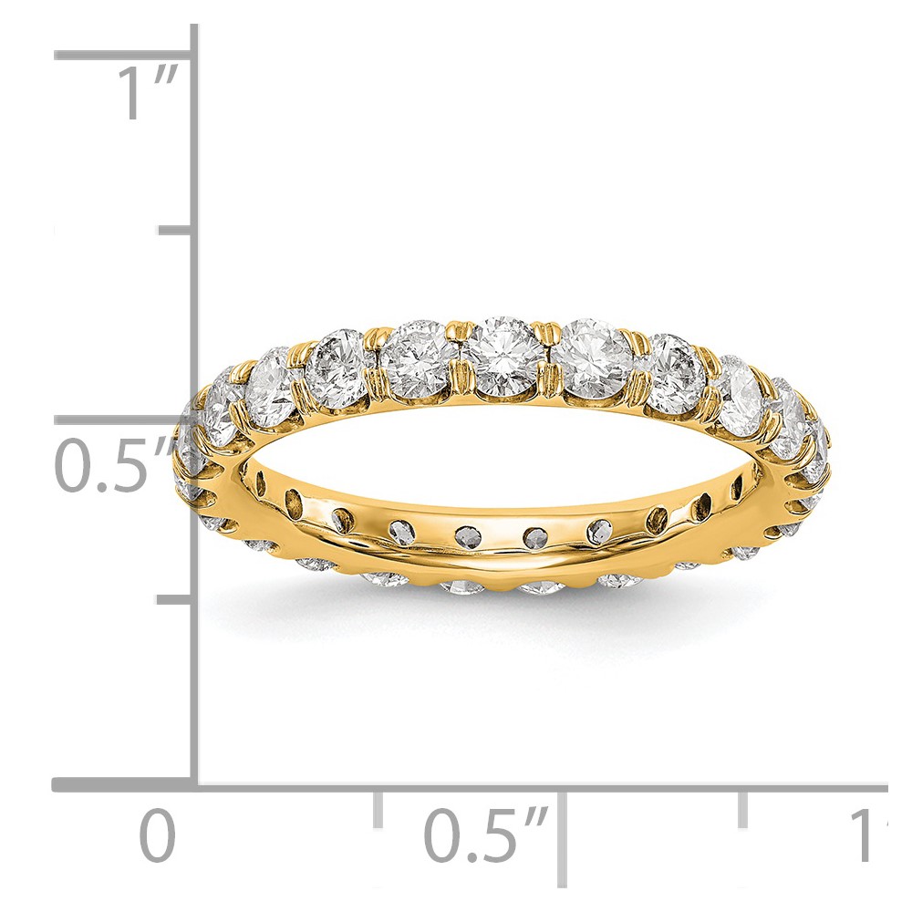 True Origin 14k 2 carat Lab Grown Diamond VS+ F+ Complete Size 5 Eternity Band (ET0005-200-5YLG)