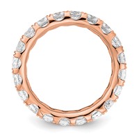 14K Rose Gold 3 Carat Lab Grown Diamond VS SI+ G+ Complete Shared Prong Eternity Band view 2