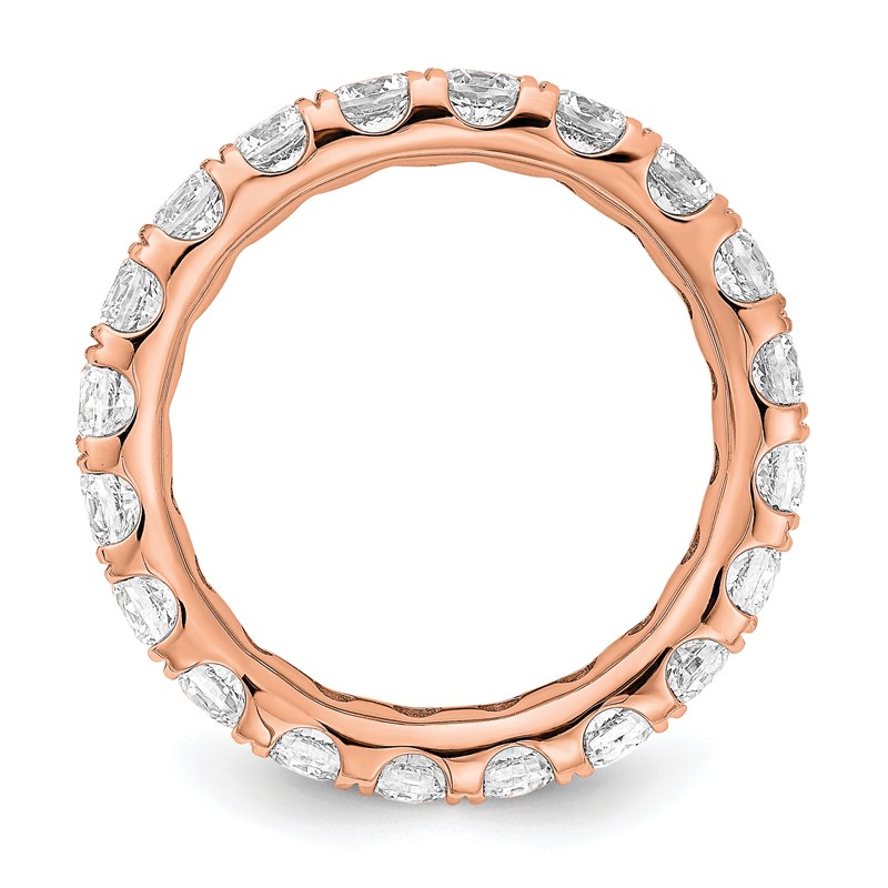 True Origin 14k Rose Gold 3 carat Lab Grown Diamond VS+ F+ Complete Size 6 Eternity Band