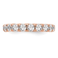 14K Rose Gold 3 Carat Lab Grown Diamond VS SI+ G+ Complete Shared Prong Eternity Band view 4