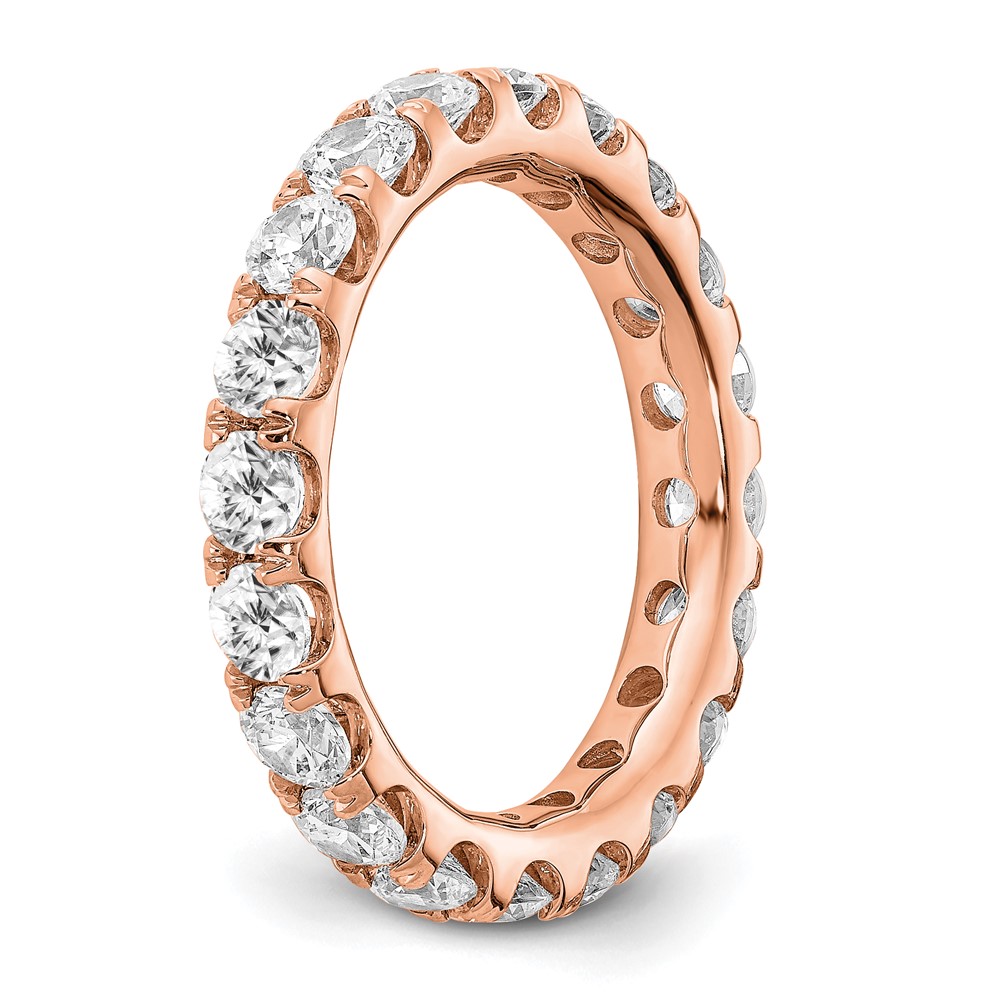 True Origin 14k Rose Gold 3 carat Lab Grown Diamond VS+ F+ Complete Size 6 Eternity Band (ET0005-300-6R4LD)