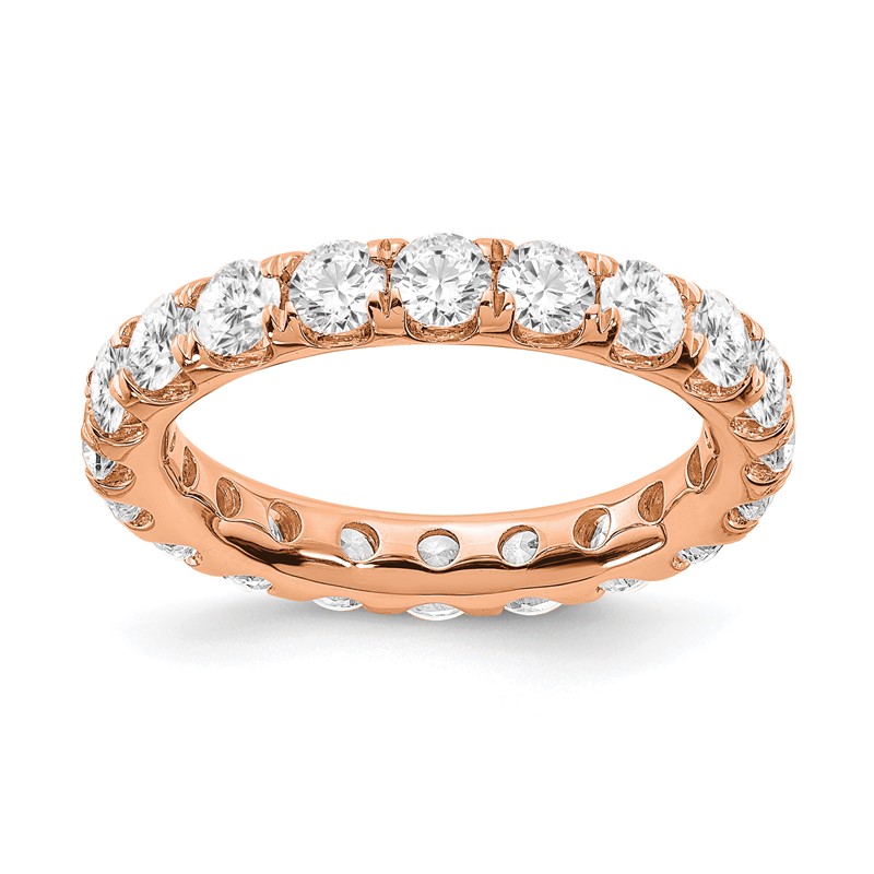 True Origin 14k Rose Gold 3 carat Lab Grown Diamond VS+ F+ Complete Size 7 Eternity Band