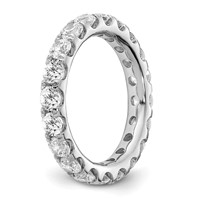 14K White Gold 3 Carat Lab Grown Diamond VS SI+ G+ Complete Shared Prong Eternity Band view 5