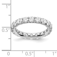 14K White Gold 3 Carat Lab Grown Diamond VS SI+ G+ Complete Shared Prong Eternity Band view 3