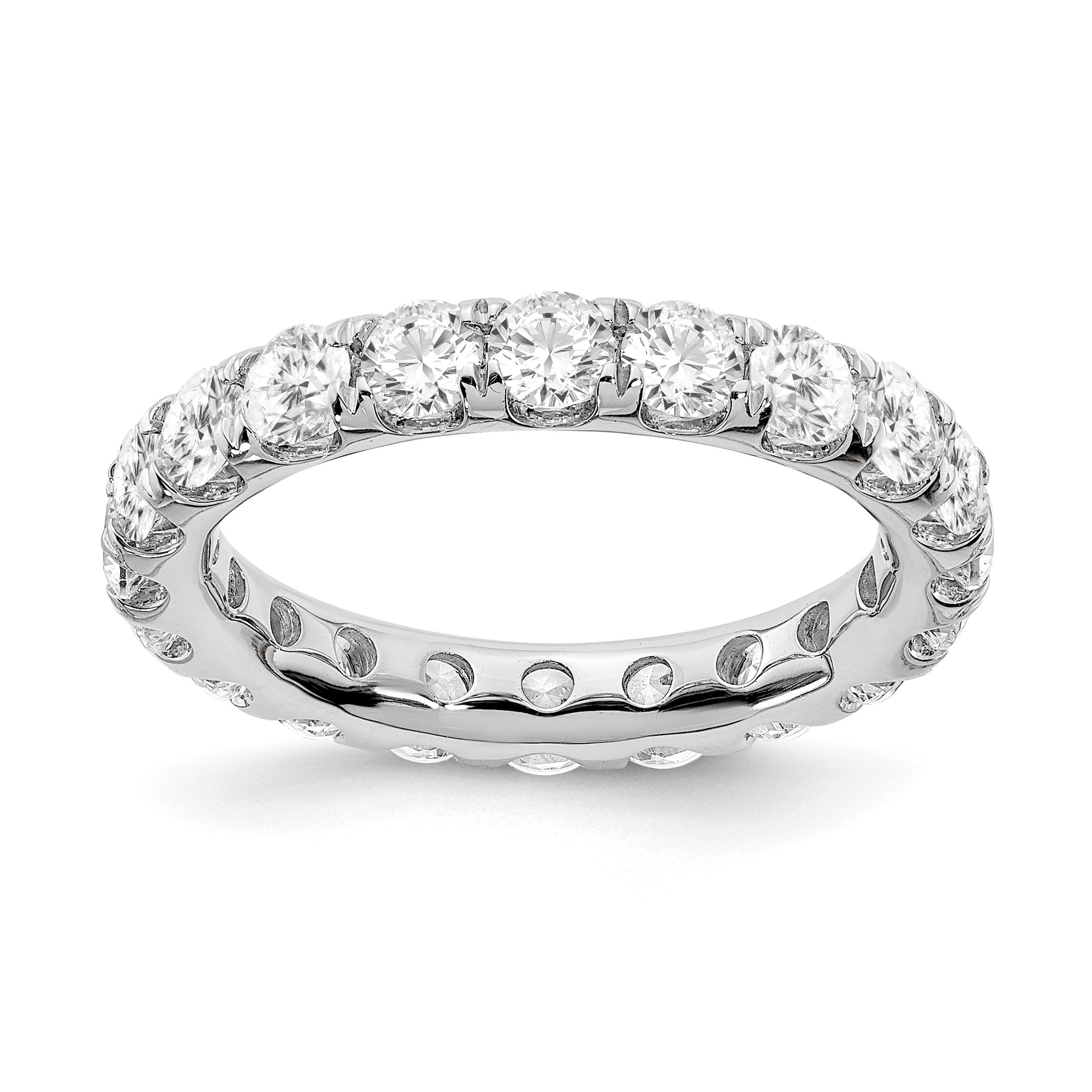 True Origin 14K White Gold 3 carat Lab Grown Diamond VS+ F+ Complete Size 6 Eternity Band (ET0005-300-6W4LD)