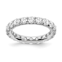 14K White Gold 3 Carat Lab Grown Diamond VS SI+ G+ Complete Shared Prong Eternity Band view 1