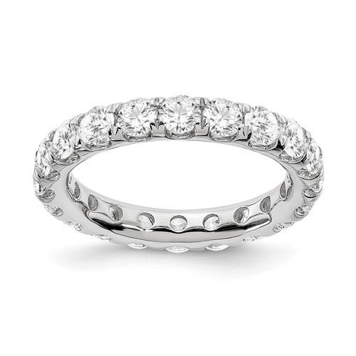 True Origin 14K White Gold 3 Carat Lab Grown Diamond VS+ F+ Complete Eternity Band, Size 7