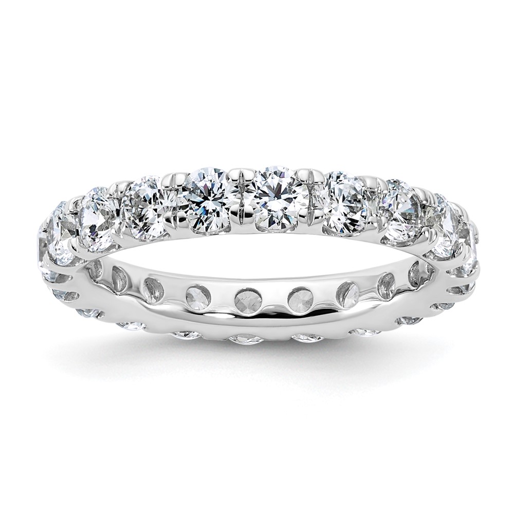 14K White Gold 3 Carat Lab Grown Diamond VS SI+ G+ Complete Shared Prong Eternity Band