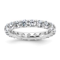 14K White Gold 3 Carat Lab Grown Diamond VS SI+ G+ Complete Shared Prong Eternity Band view 1