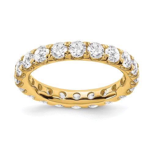 True Origin 14K Yellow Gold 3 Carat Lab Grown Diamond VS+ F+ Complete Eternity Band, Size 7