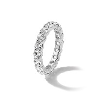 14K White Gold 3 Carat Lab Grown Diamond VS SI+ G+ Complete Shared Prong Eternity Band view 5