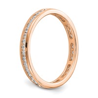 14K Rose Gold 0.50 Carat Lab Grown Diamond VS SI+ G+ Complete Channel Set Eternity Band view 5