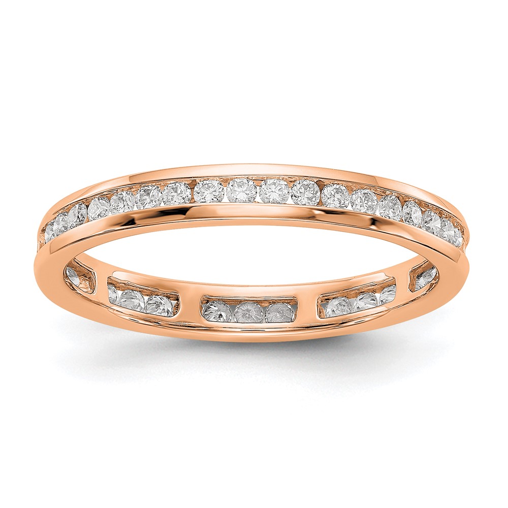 14K Rose Gold 0.50 Carat Lab Grown Diamond VS SI+ G+ Complete Channel Set Eternity Band