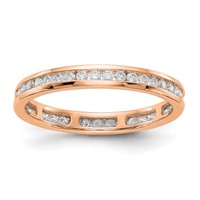 14K Rose Gold 0.50 Carat Lab Grown Diamond VS SI+ G+ Complete Channel Set Eternity Band view 1