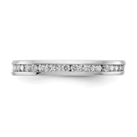 14K White Gold 0.50 Carat Lab Grown Diamond VS SI+ G+ Complete Channel Set Eternity Band view 4