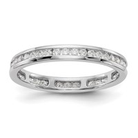 14K White Gold 0.50 Carat Lab Grown Diamond VS SI+ G+ Complete Channel Set Eternity Band view 1