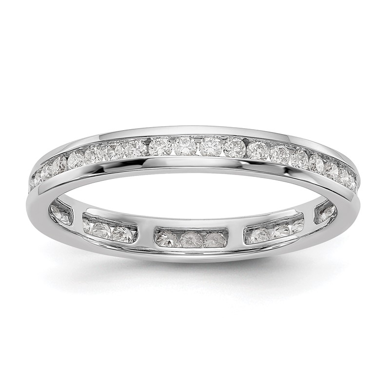 14k White Gold 1/2 carat Lab Grown Diamond VS/SI+ G+ Complete Channel Set Size 6.5 Eternity Band